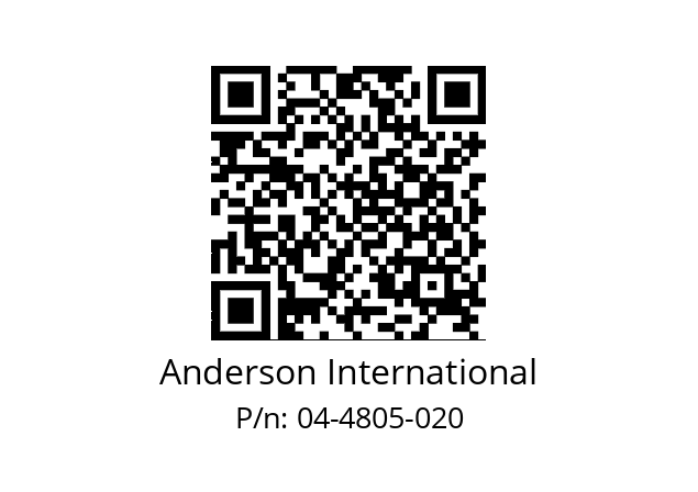   Anderson International 04-4805-020