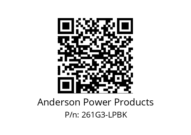   Anderson Power Products 261G3-LPBK