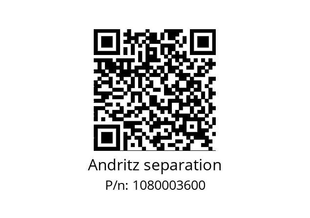   Andritz separation 1080003600