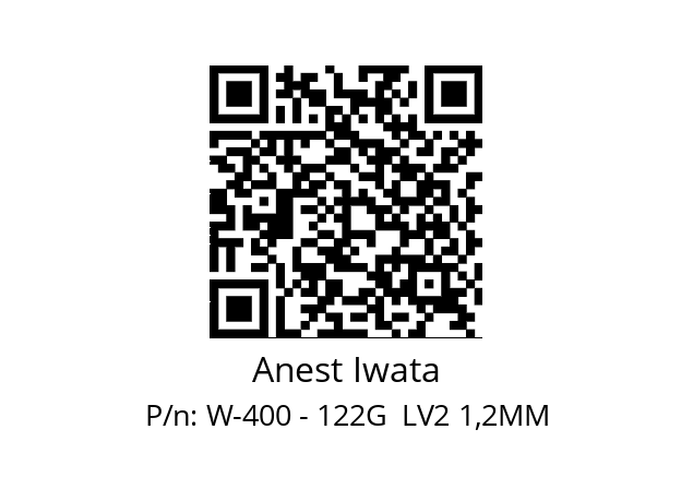   Anest Iwata W-400 - 122G  LV2 1,2MM