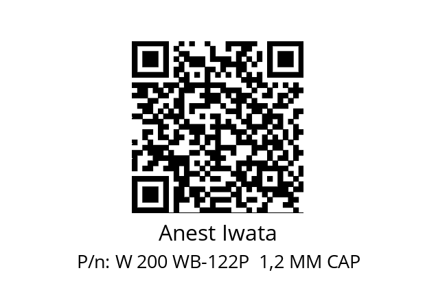   Anest Iwata W 200 WB-122P  1,2 MM CAP