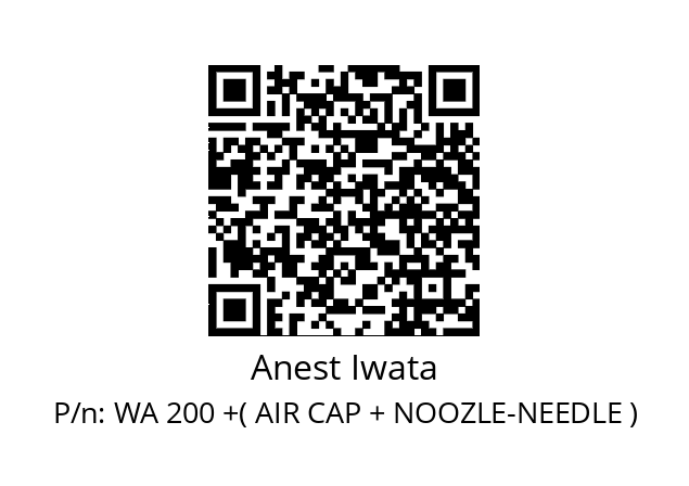   Anest Iwata WA 200 +( AIR CAP + NOOZLE-NEEDLE )