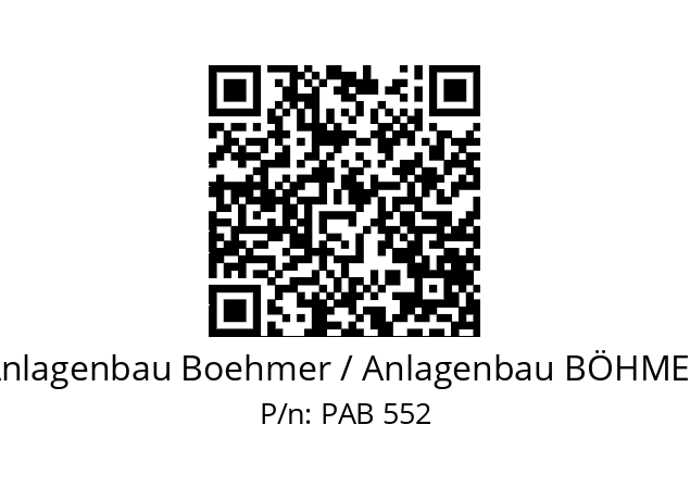   Anlagenbau Boehmer / Anlagenbau BÖHMER PAB 552