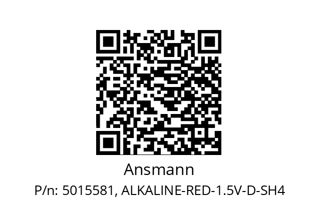   Ansmann 5015581, ALKALINE-RED-1.5V-D-SH4