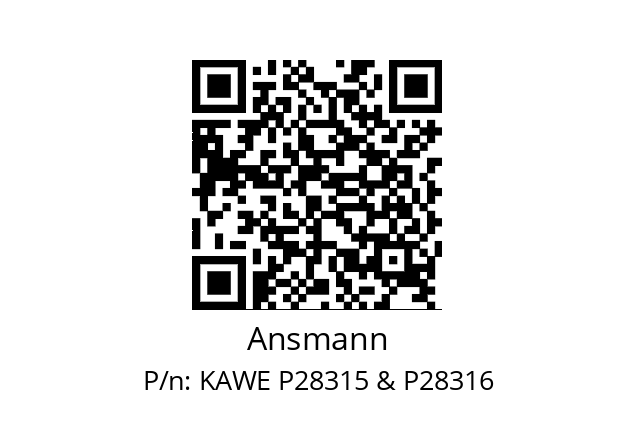   Ansmann KAWE P28315 & P28316