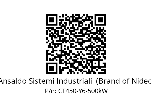   Ansaldo Sistemi Industriali  (Brand of Nidec) CT450-Y6-500kW