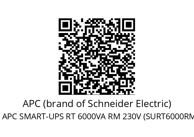   APC (brand of Schneider Electric) APC SMART-UPS RT 6000VA RM 230V (SURT6000RMXLI)