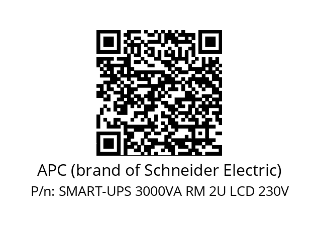   APC (brand of Schneider Electric) SMART-UPS 3000VA RM 2U LCD 230V