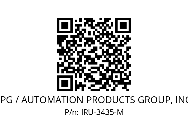   APG / AUTOMATION PRODUCTS GROUP, INC. IRU-3435-M