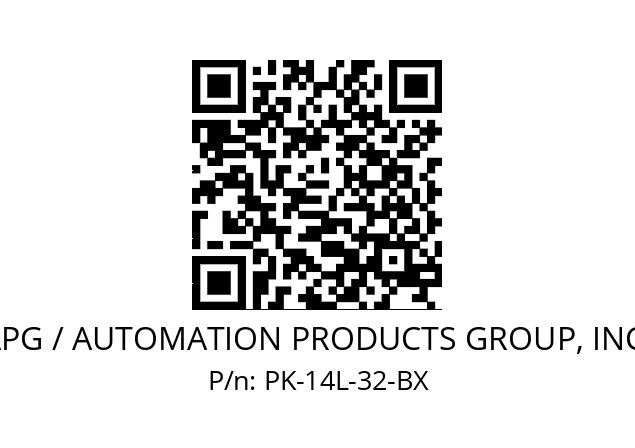   APG / AUTOMATION PRODUCTS GROUP, INC. PK-14L-32-BX