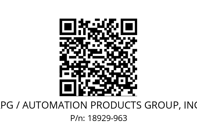   APG / AUTOMATION PRODUCTS GROUP, INC. 18929-963