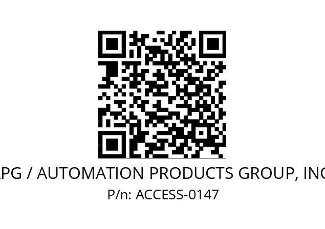   APG / AUTOMATION PRODUCTS GROUP, INC. ACCESS-0147