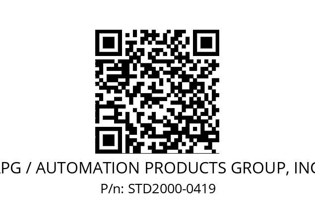   APG / AUTOMATION PRODUCTS GROUP, INC. STD2000-0419