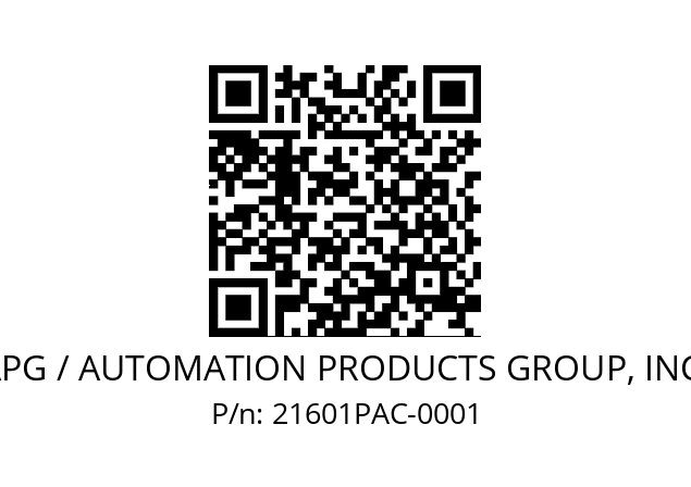   APG / AUTOMATION PRODUCTS GROUP, INC. 21601PAC-0001