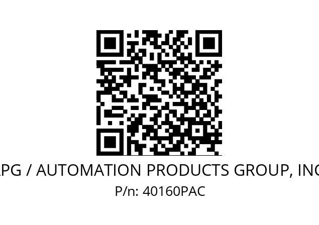   APG / AUTOMATION PRODUCTS GROUP, INC. 40160PAC