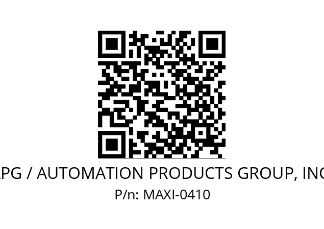   APG / AUTOMATION PRODUCTS GROUP, INC. MAXI-0410