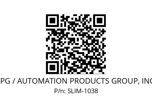   APG / AUTOMATION PRODUCTS GROUP, INC. SLIM-1038