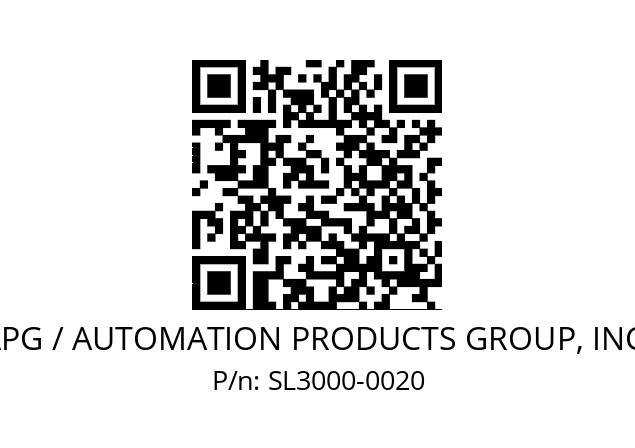   APG / AUTOMATION PRODUCTS GROUP, INC. SL3000-0020