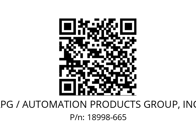   APG / AUTOMATION PRODUCTS GROUP, INC. 18998-665