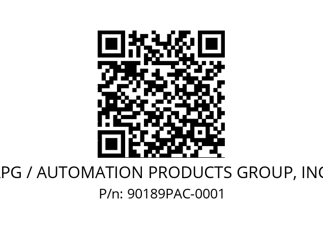   APG / AUTOMATION PRODUCTS GROUP, INC. 90189PAC-0001