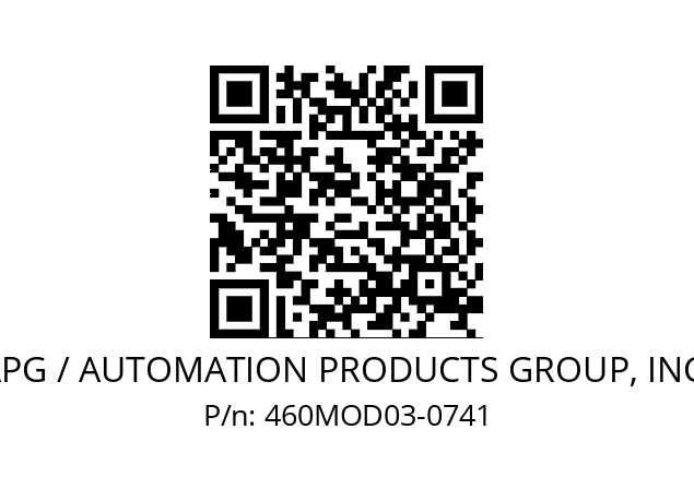   APG / AUTOMATION PRODUCTS GROUP, INC. 460MOD03-0741