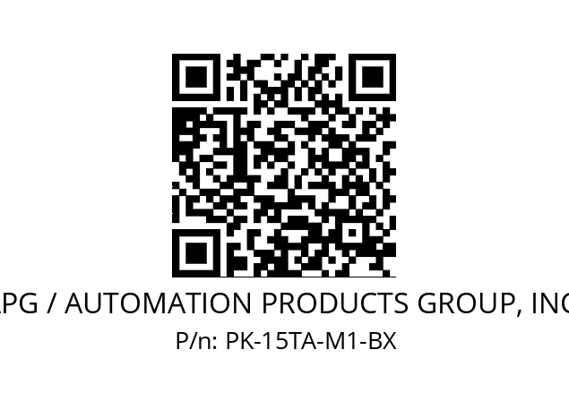   APG / AUTOMATION PRODUCTS GROUP, INC. PK-15TA-M1-BX