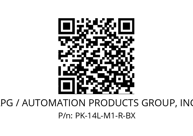   APG / AUTOMATION PRODUCTS GROUP, INC. PK-14L-M1-R-BX