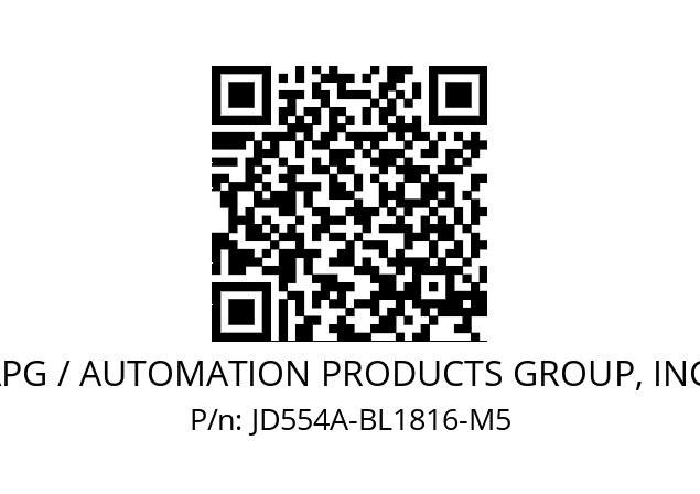   APG / AUTOMATION PRODUCTS GROUP, INC. JD554A-BL1816-M5