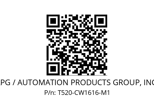   APG / AUTOMATION PRODUCTS GROUP, INC. T520-CW1616-M1