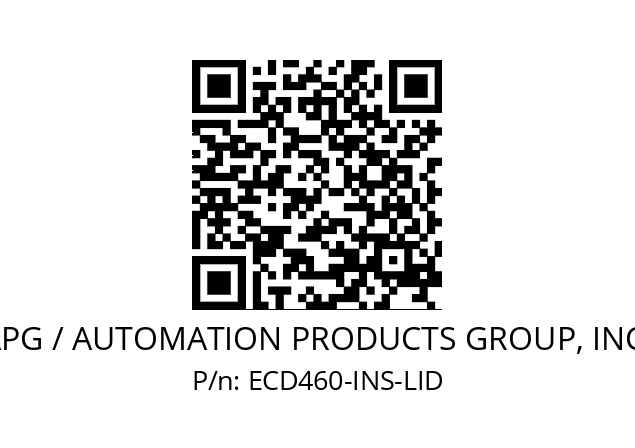   APG / AUTOMATION PRODUCTS GROUP, INC. ECD460-INS-LID