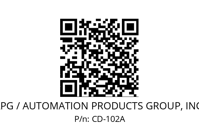   APG / AUTOMATION PRODUCTS GROUP, INC. CD-102A