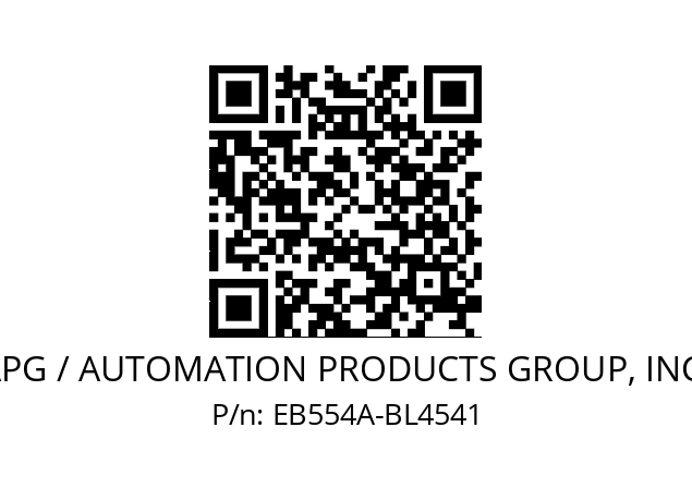   APG / AUTOMATION PRODUCTS GROUP, INC. EB554A-BL4541