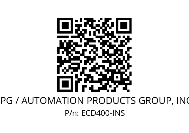   APG / AUTOMATION PRODUCTS GROUP, INC. ECD400-INS