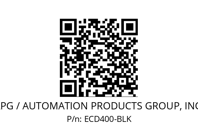   APG / AUTOMATION PRODUCTS GROUP, INC. ECD400-BLK