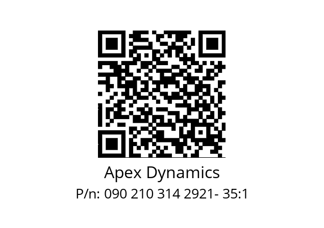   Apex Dynamics 090 210 314 2921- 35:1