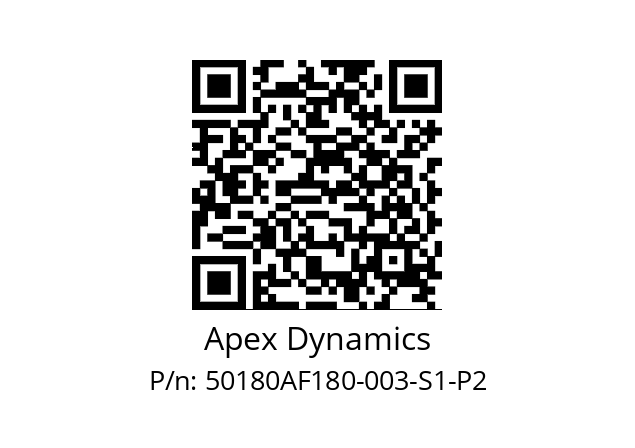   Apex Dynamics 50180AF180-003-S1-P2