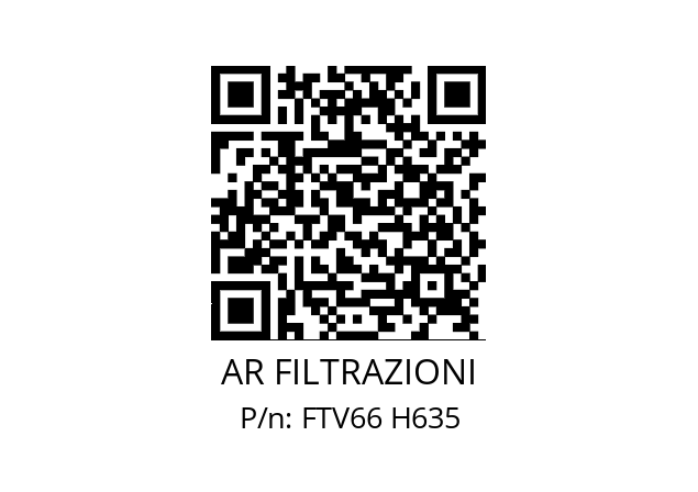   AR FILTRAZIONI FTV66 H635