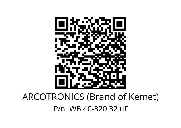   ARCOTRONICS (Brand of Kemet) WB 40-320 32 uF