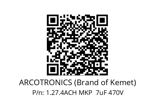   ARCOTRONICS (Brand of Kemet) 1.27.4ACH MKP  7uF 470V