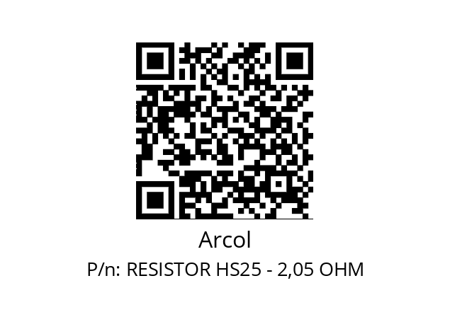   Arcol RESISTOR HS25 - 2,05 OHM