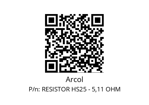   Arcol RESISTOR HS25 - 5,11 OHM