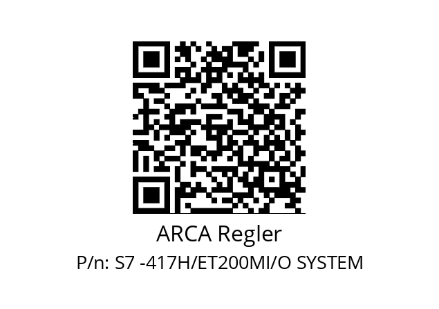   ARCA Regler S7 -417H/ET200MI/O SYSTEM