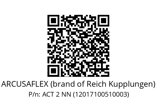   ARCUSAFLEX (brand of Reich Kupplungen) ACT 2 NN (12017100510003)