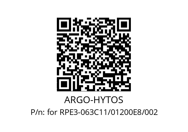   ARGO-HYTOS for RPE3-063C11/01200E8/002