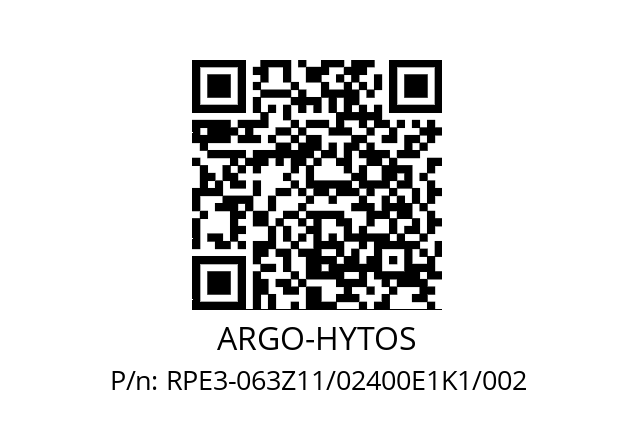   ARGO-HYTOS RPE3-063Z11/02400E1K1/002