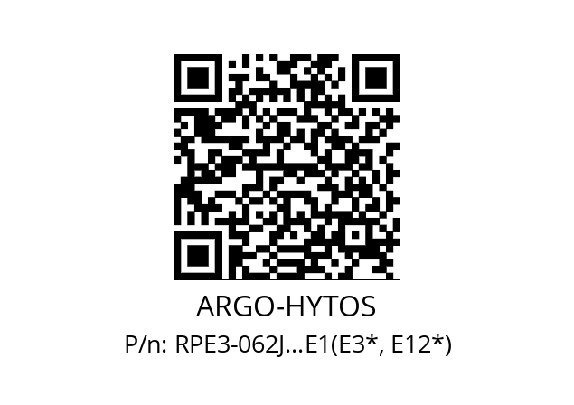   ARGO-HYTOS RPE3-062J...E1(E3*, E12*)