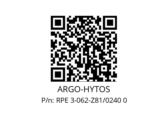   ARGO-HYTOS RPE 3-062-Z81/0240 0