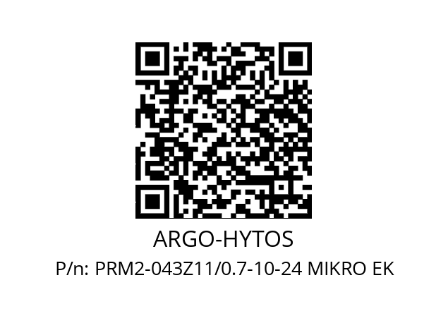   ARGO-HYTOS PRM2-043Z11/0.7-10-24 MIKRO EK