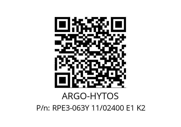   ARGO-HYTOS RPE3-063Y 11/02400 E1 K2