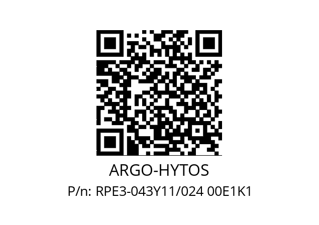   ARGO-HYTOS RPE3-043Y11/024 00E1K1